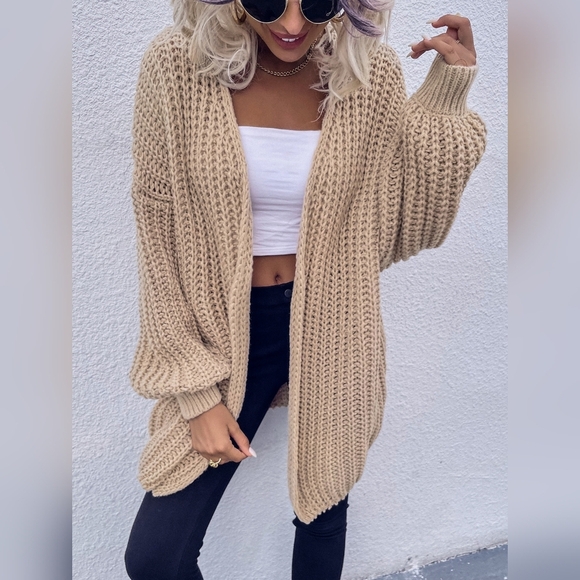 Chunky Knit Drop Shoulder Cardigan - Picture 3 of 4